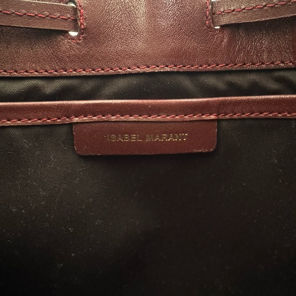 Isabel Marant Burgundy Studded Leather Bag - Picture 7 of 10